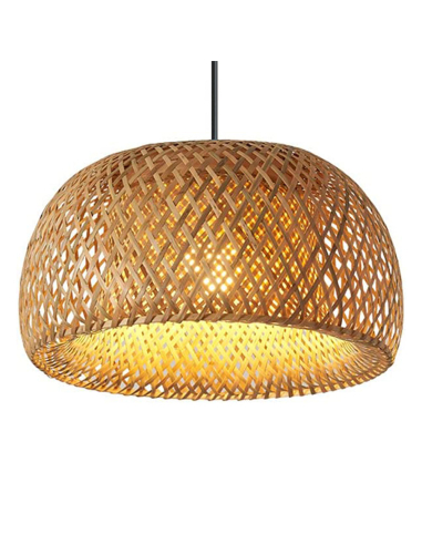Lámpara de techo de bambú cuenco