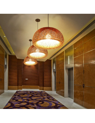 Lámpara de techo de bambú cuenco