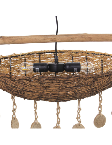 Lámpara de techo de bambú canasta