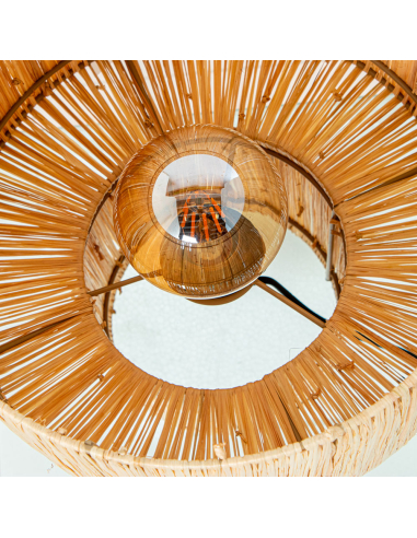 Lámpara de sobremesa de ratán...