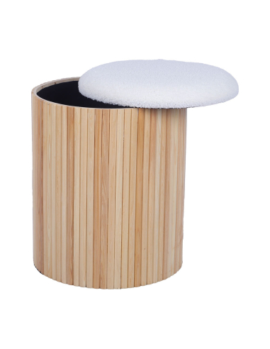 Set de 2 pufs con almacenamiento blanco