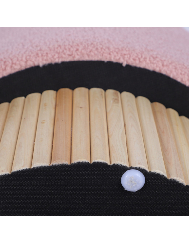 Puf cilíndrico tapizado rosa