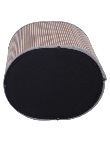 Set de 2 pufs de bambú con tapa gris...