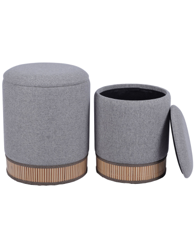 Set de 2 pufs con almacenamiento de...