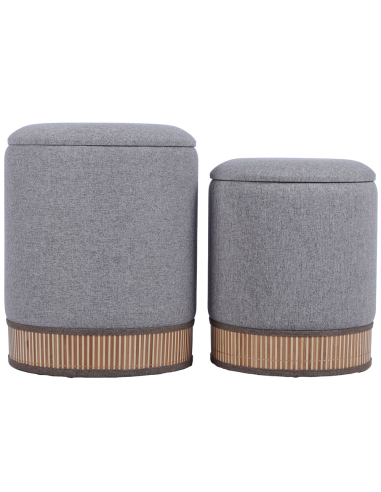 Set de 2 pufs con almacenamiento de...