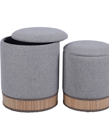 Set de 2 pufs con almacenamiento de...
