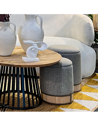 Set de 2 pufs con almacenamiento de...