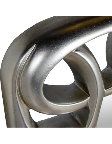 Espejo de pared estilo cadena plateada