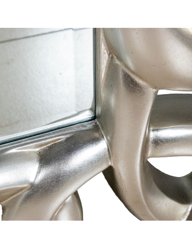 Espejo de pared estilo cadena plateada