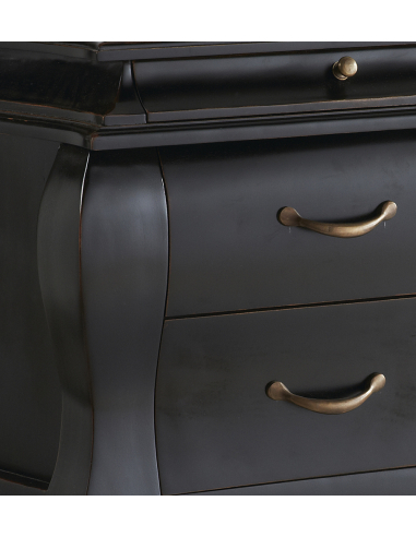 Cómoda Vintage 4 cajones laca negra