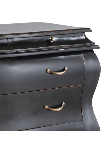 Cómoda Vintage 4 cajones laca negra