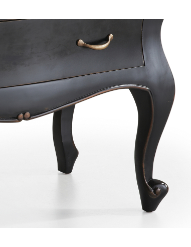 Cómoda Vintage 4 cajones laca negra