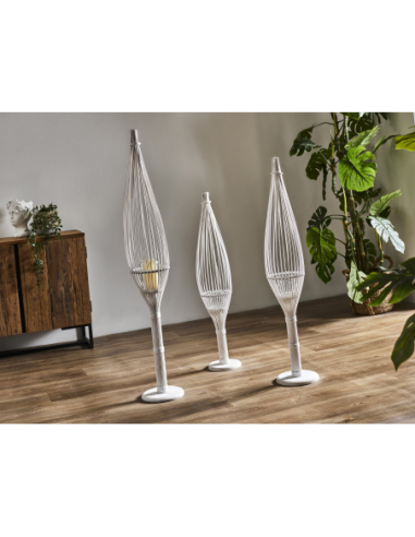 Pie mimbre Hikari blanco 110 cm