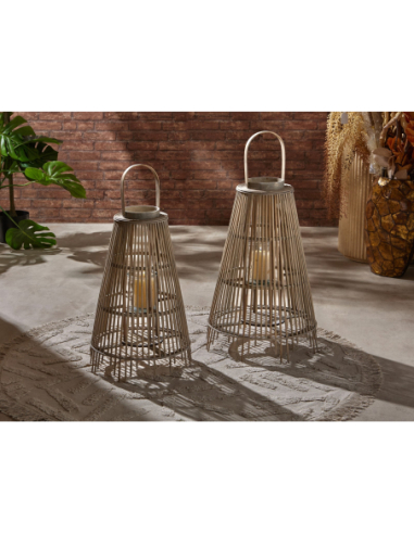 Farol cónico listones gris