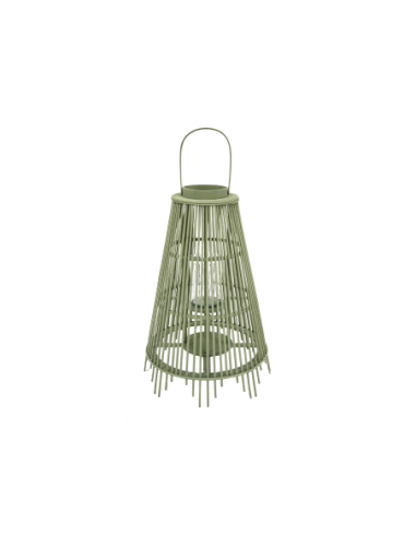 Farol cónico listones verde 59 cm