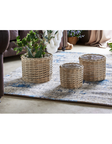 Set 3 maceteros mimbre