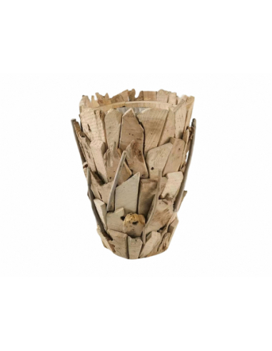 Jarrón decorativo Lascas madera 35 cm