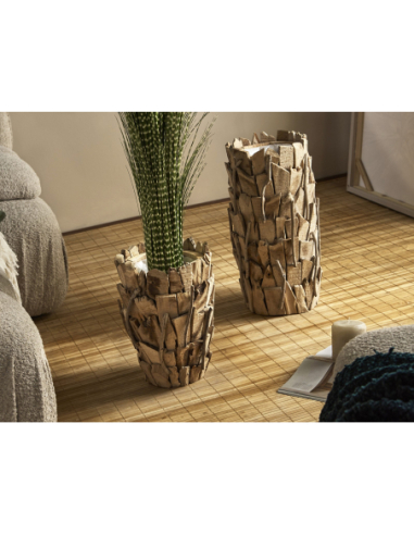 Jarrón decorativo Lascas madera 35 cm