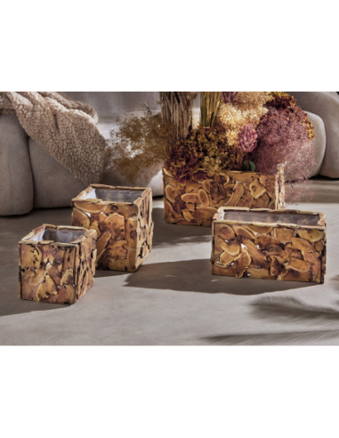 Set 2 jardineras rectangulares madera...