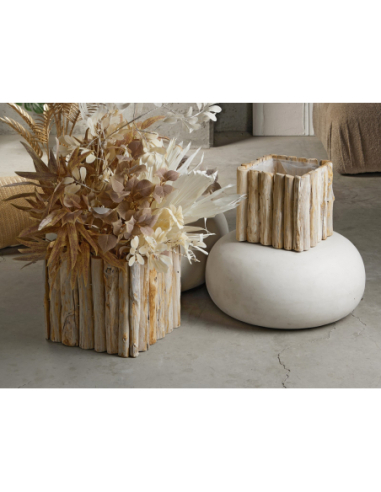 Set 2 maceteros cuadrado madera 35 cm