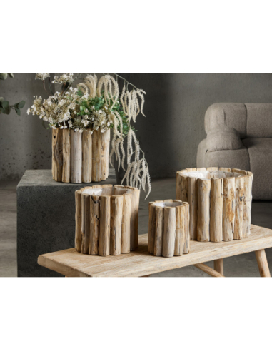 Set 2 maceteros redondo madera 32 Diam.