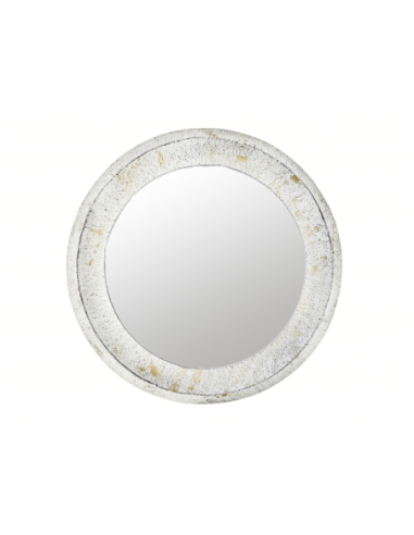 Espejo metal Antique blanco jaspeado...