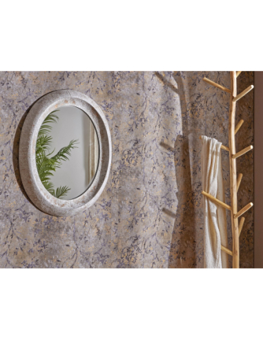 Espejo metal blanco jaspeado oro...
