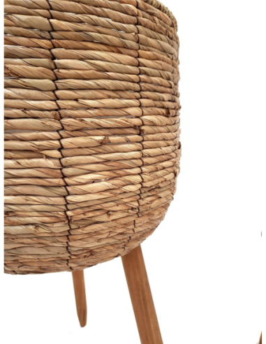 Set 2 maceteros fibra natural con patas