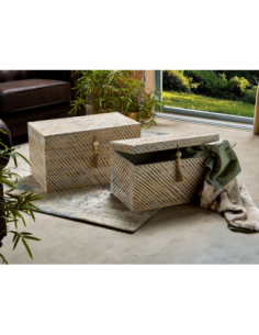 Set 2 baúles madera rayas... 2