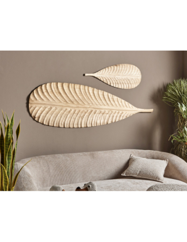 Hoja decorativa madera 80 cm