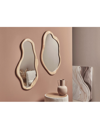 Espejo forma ondulada madera 60x100 cm