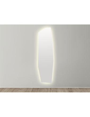 Espejo luz led geométrico largo 45 x...
