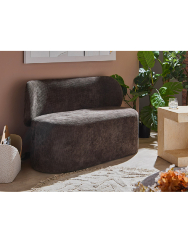 Sofá Yak 2 plazas chenille gruesa marrón