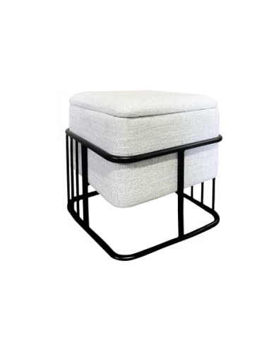 Puff cuadrado estructura metal 44 cm