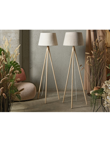 Lámpara de pie Ode tipo madera decapé... Lámpara de pie Ode tipo madera decapé...