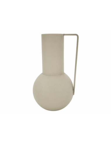 Jarrón decorativo metal topo asa 36 cm