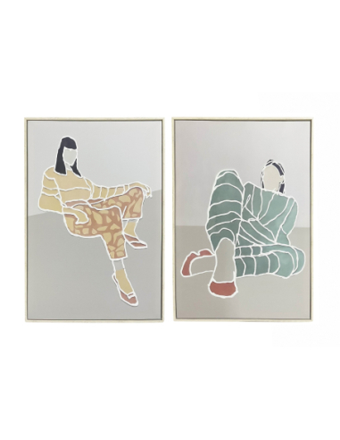 Set 2 cuadros abstracto mujer óleo...