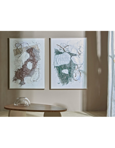 Cuadro moderno malla gris con marco...