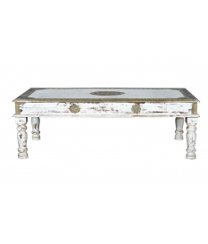 Mesa blanca de madera mango