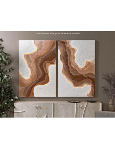Óleo abstracto Médanos II 2 tiras led...