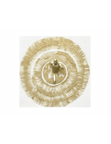 Óleo Corredor circulo oro 80x80 cm