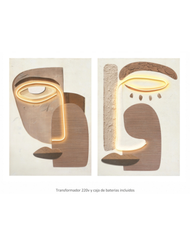 Set 2 lienzos impresos etnia 50% óleo...