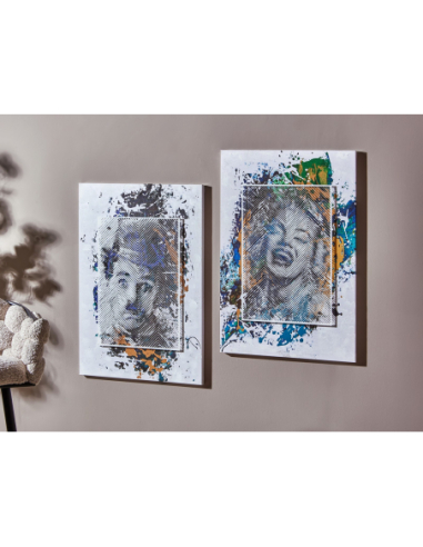 Set 2 lienzos Marilyn y Chaplin 50%...