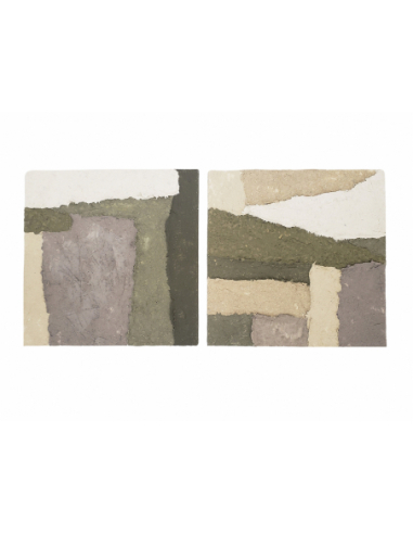 Set 2 cuadros abstractos capas papel...