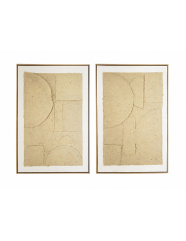Set 2 cuadros abstractos papel 60 x...