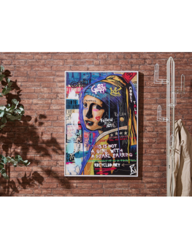 Lienzo impreso joven perla 50% óleo...