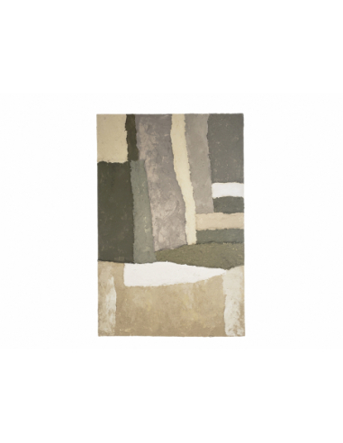 Cuadro abstracto capas papel verde...