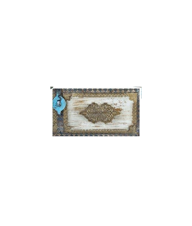 Baúl en madera de mango apliques bronce Baúl en madera de mango apliques bronce