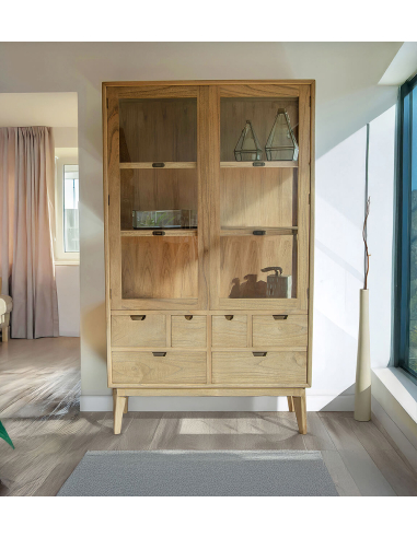 Vitrina Scandi 6 cajones 2 puertas