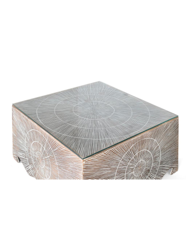 Mesa de centro cuadrada líneas y...